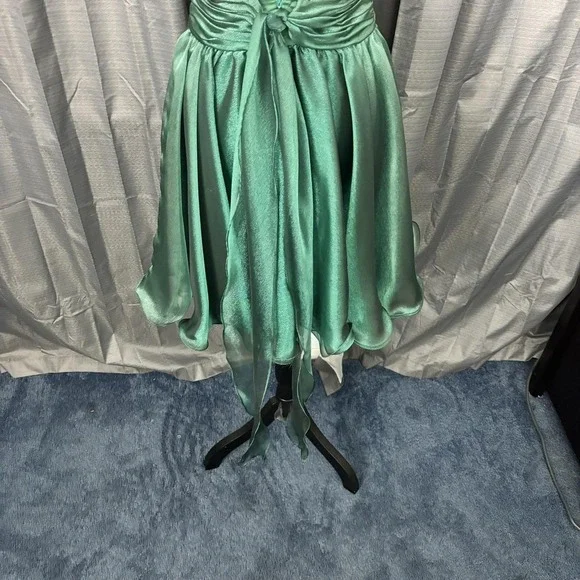 Sherri Hill Dress‎ Womens 2 Emerald Green Sequin Halter Sweetheart Prom Cocktail - Picture 6 of 16